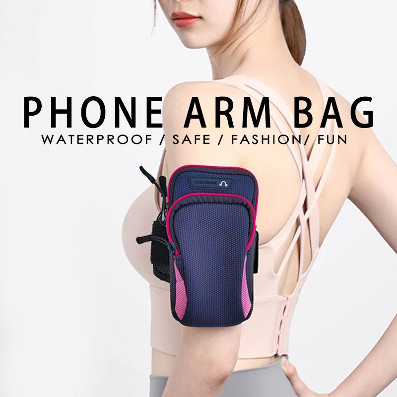 Bolsa de braço para telefone com entrada para auscultadores, impermeável, respirável, desportiva, bolsa de corrida, ginásio, suporte para telemóvel