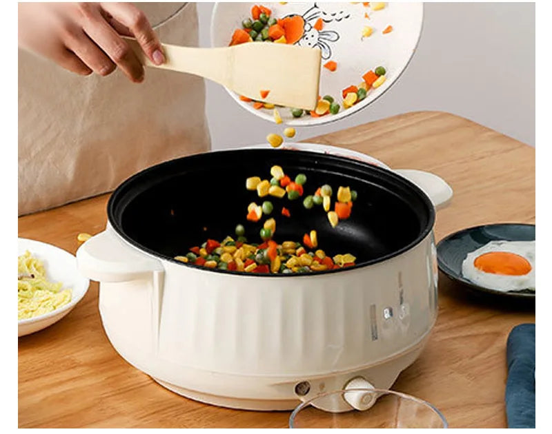 Panelas Elétricas Multifunções Camada Única/Dupla 1-2, Panela Doméstica Antiaderente, Panela Quente, Panela de Arroz, Utensílios de Cozinha