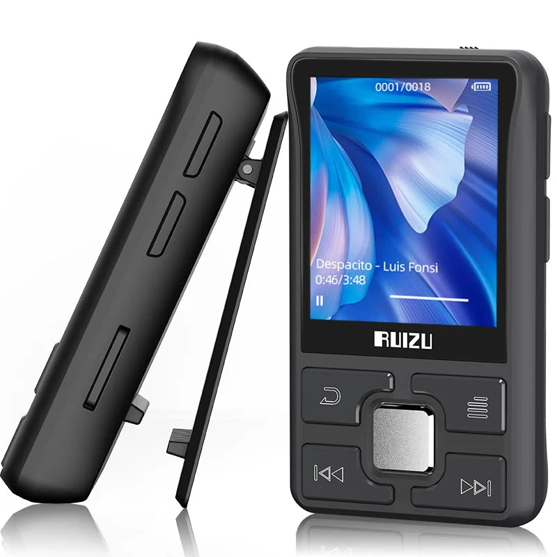 Ruizu original x55 clipe esporte bluetooth mp3 player mini com suporte de tela cartão tf portátil música player de vídeo gravador e-book