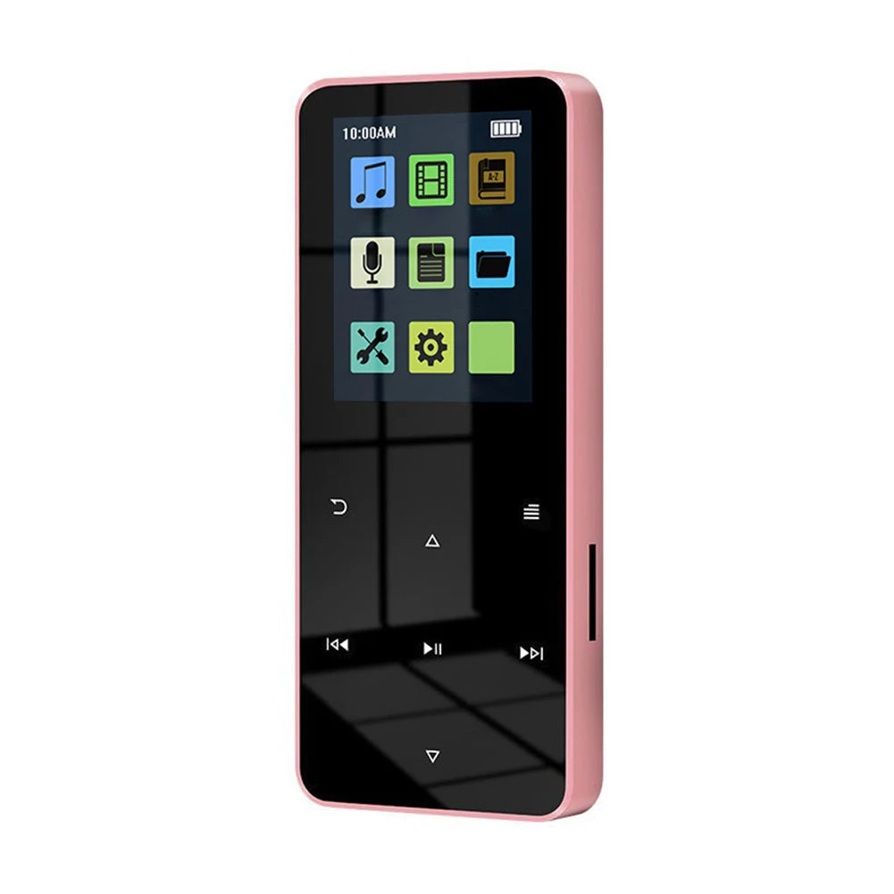 1,8 polegadas TFT MP3 Player Walkman USB 2.0 3,5 mm Jack Bluetooth 5.0 Music Walkman compatível com gravação de e-book Altifalante incorporado